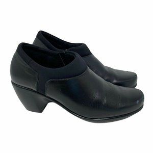 Naot Ankle Booties Black Leather Cuban Heels 6